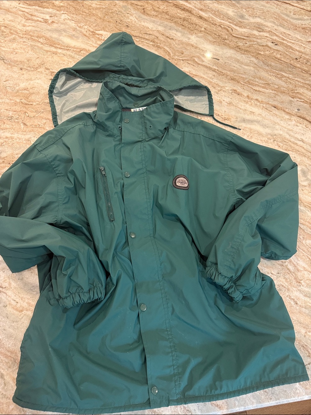 Men's Vintage Green Waterproof Hooded Jacket